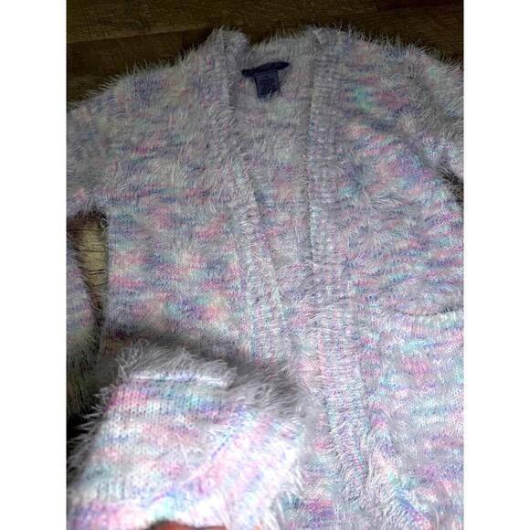 Ana & Ira Soft Multicolor Fuzzy Knit Cardigan Sweater - Picture 2 of 4